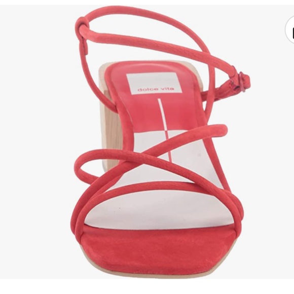 🆕DOLCE VITA ZAYLA HEELED WOODEN RED SANDALS (Sz 8.5) - Picture 5 of 16